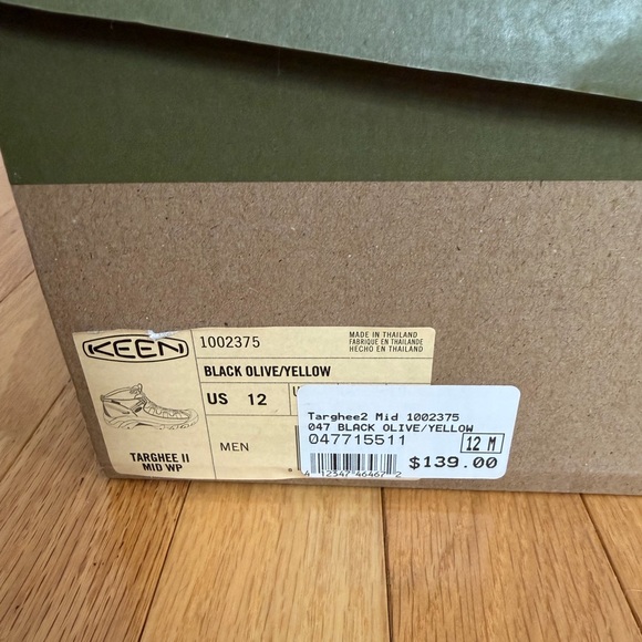 KEEN Men's Black/Olive Targhee II Hiking Boots Size 12 - Picture 6 of 6
